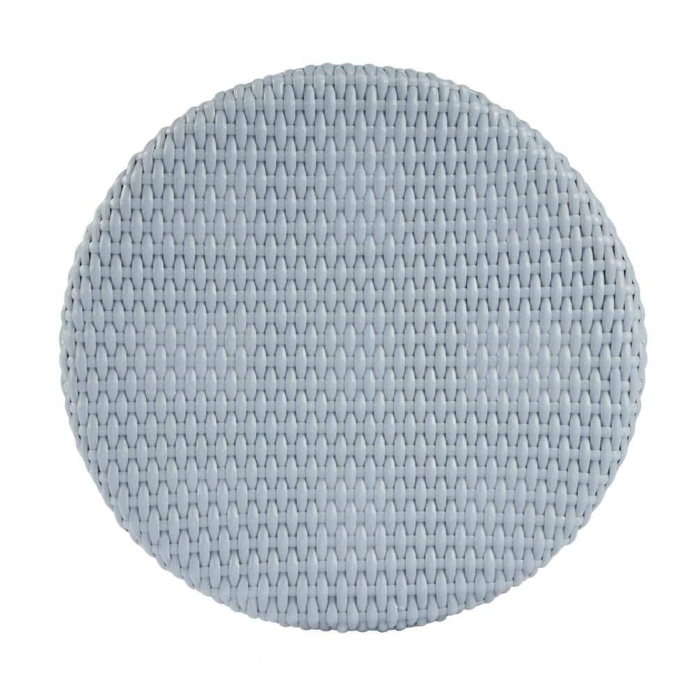 Butler Specialty Company Tobias Round Rattan 30" Bar Stool - Baby Blue