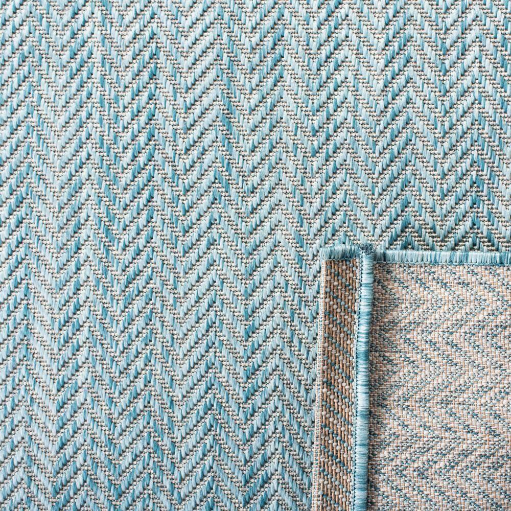 Courtyard CY8022 Power Loomed Indoor and Outdoor Area Rug - Aqua/Grey - 4'x5'7" - Safavieh