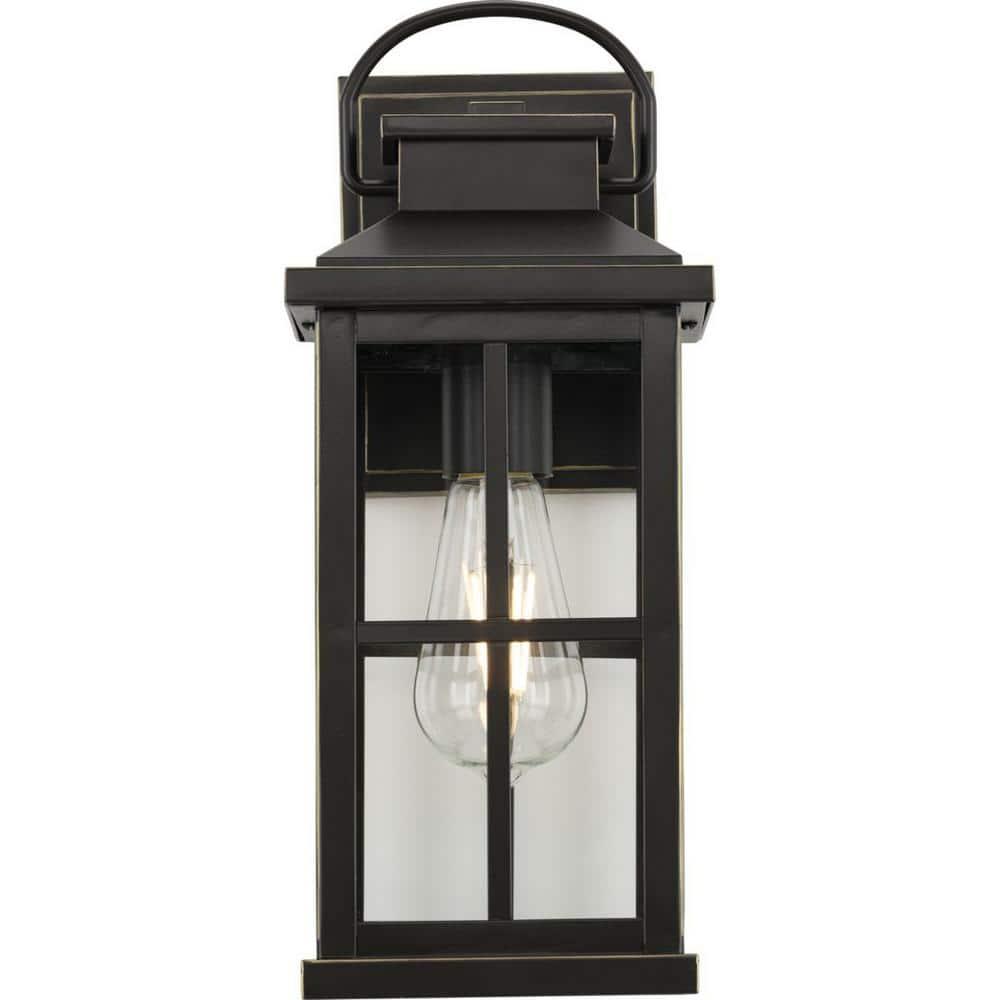 Progress Lighting Williamston 1-Light Antique Bronze Outdoor Wall Lantern with Clear Glass Shade