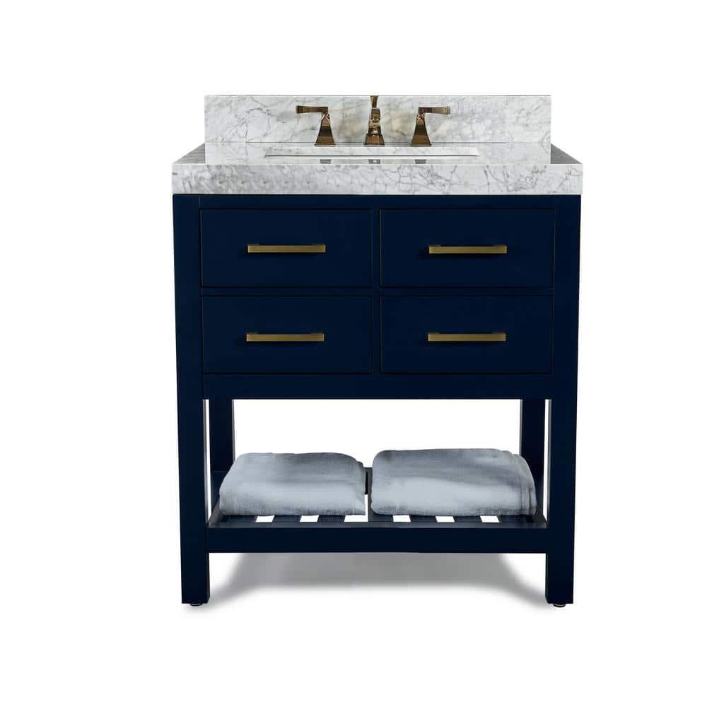 Carrie 36'' Single Bathroom Vanity with Carrara Marble Top