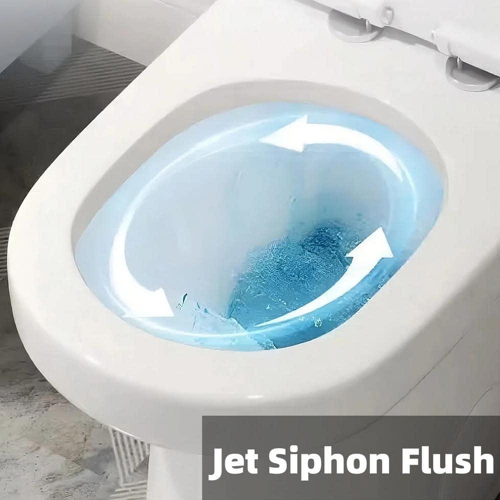 Momei One Piece Toilet,Floor-Discharge Dual Flush,Glossy White - 24.8x13x27.56