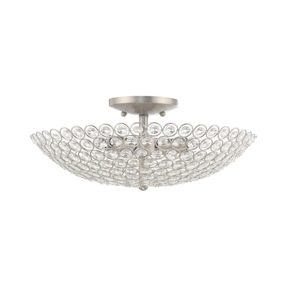 Livex Lighting Cassandra 3 - Light Flush Mount in  Brushed Nickel