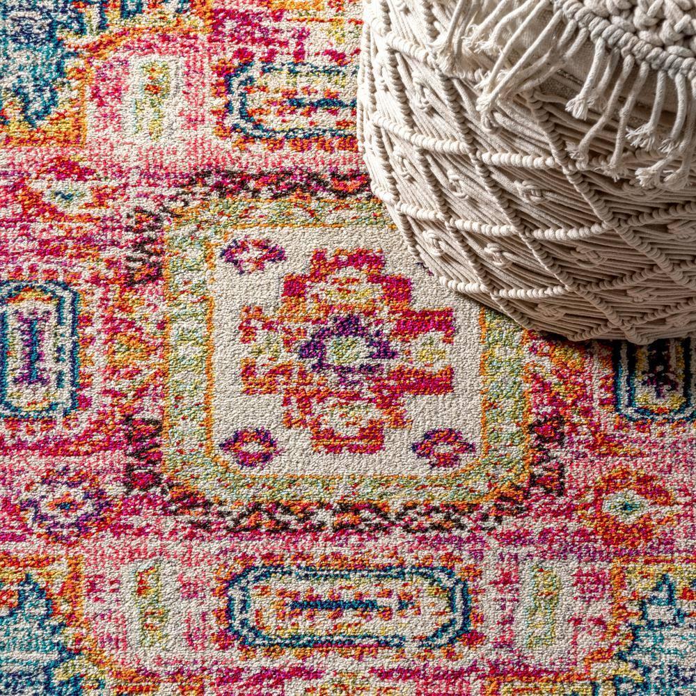 JONATHAN Y Bohemian FLAIR Boho Vintage Medallion Blue/Red 8 ft. x 10 ft. Area Rug