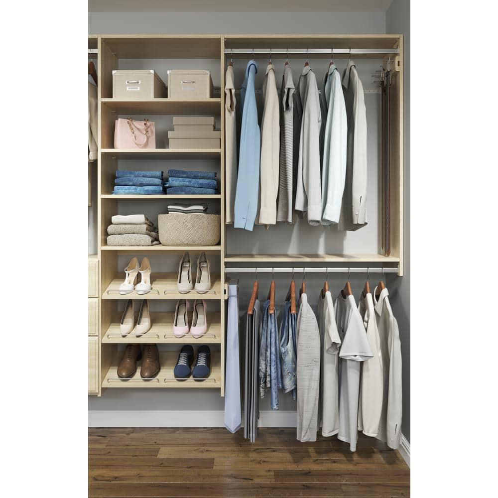 Easy Track Wood Laminate Dual Tower Closet Organizer