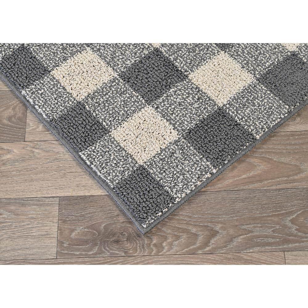 Garland Rug Country Living Buffalo Plaid Polypropylene Cinder/Ivory Indoor/Outdoor Area Rug, 5' x 7'