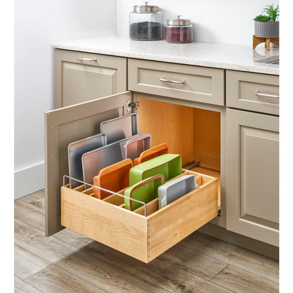 Rev-A-Shelf Wood Base Cabinet Pullout Casserole Dish W/ Soft-Close