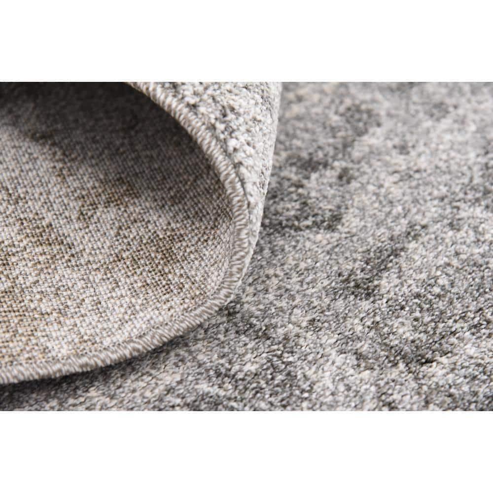 Unique Loom Del Mar Collection Area Rug - Lucille (7' 10" Square, Gray/ Ivory)