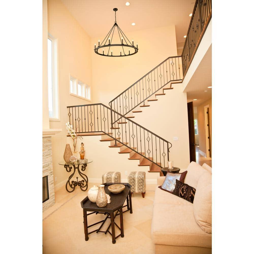 Matte Black 12-Light Candle-Inspired Chandelier