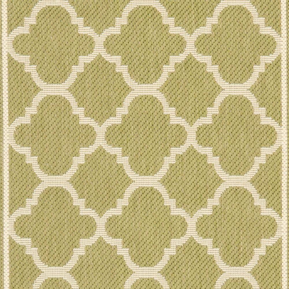Courtyard CY6918 Power Loomed Indoor/Outdoor Runner Rug - Green/Beige - 2'3"x16' - Safavieh.