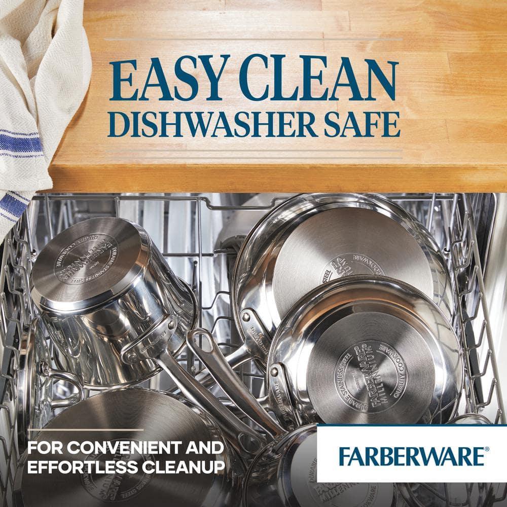 Farberware Farberware Millennium Stainless Steel Cookware Pots and Pans Set, 10 Piece, Silver