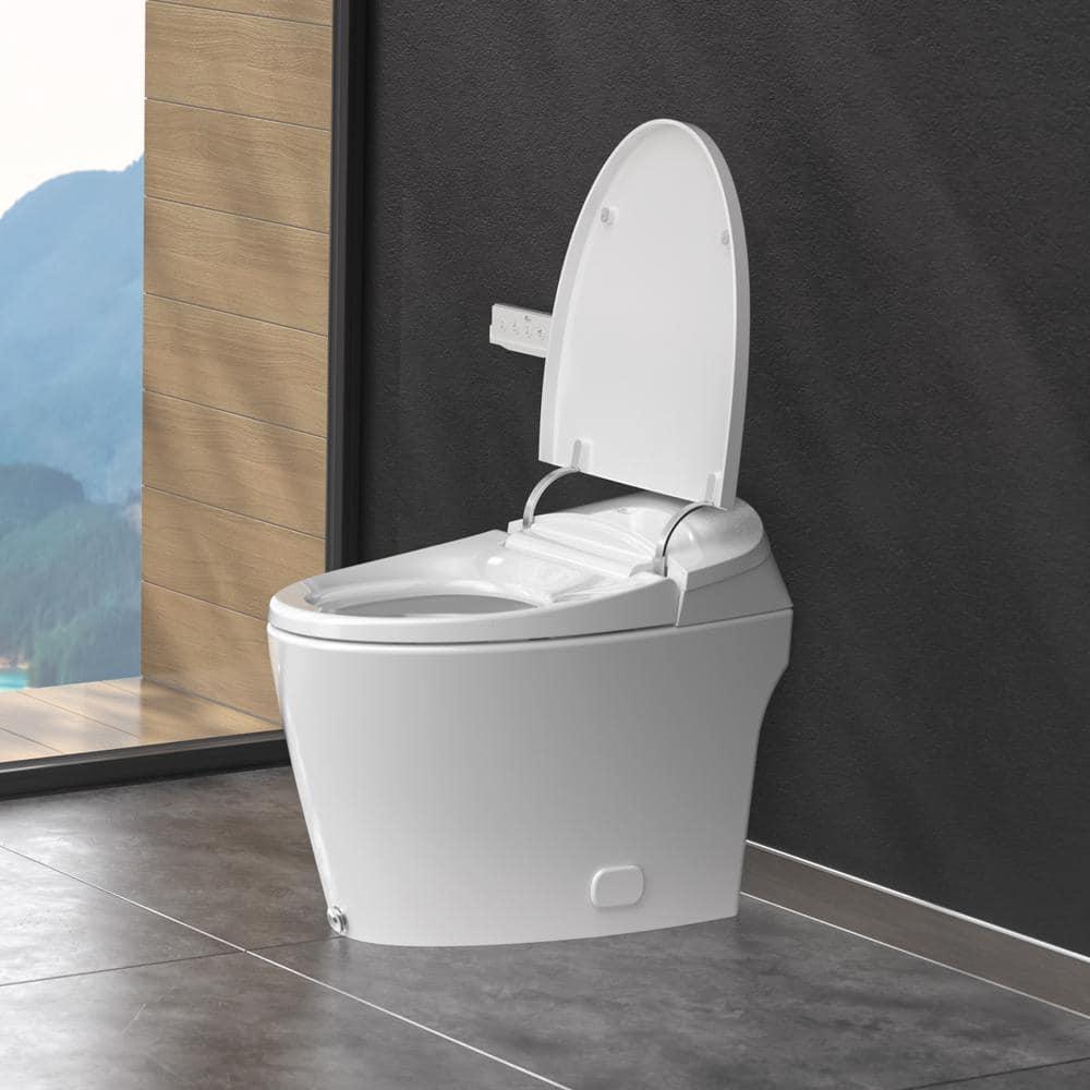 Bio Bidet by BEMIS Discovery DLX Smart Bidet Toilet, Tankless, Auto Open and Close with Kick Flush, Self Cleaning Discovery DLX