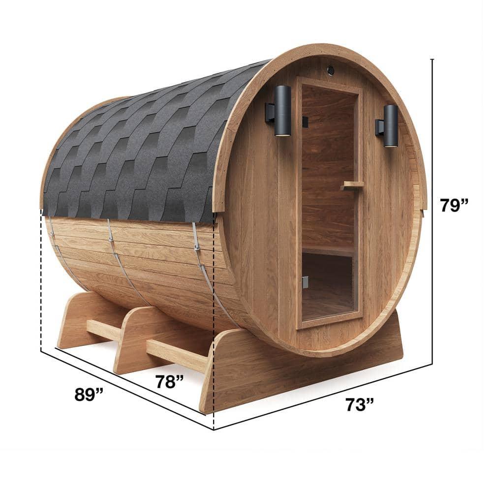 ALEKO Red Cedar Barrel Sauna with Panoramic Window - 8 kW UL Certified KIP Harvia Heater - 6-8 Person | Wayfair
