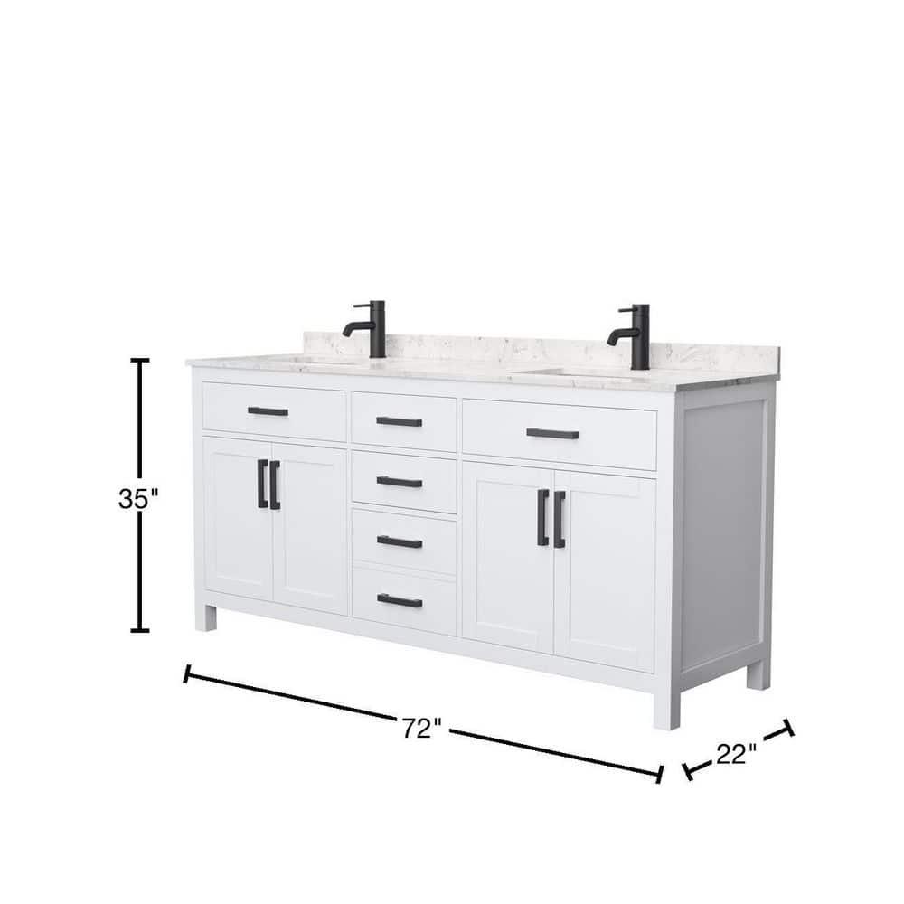 Beckett 72" Freestanding Double Bathroom Vanity with Cultured Marble Top