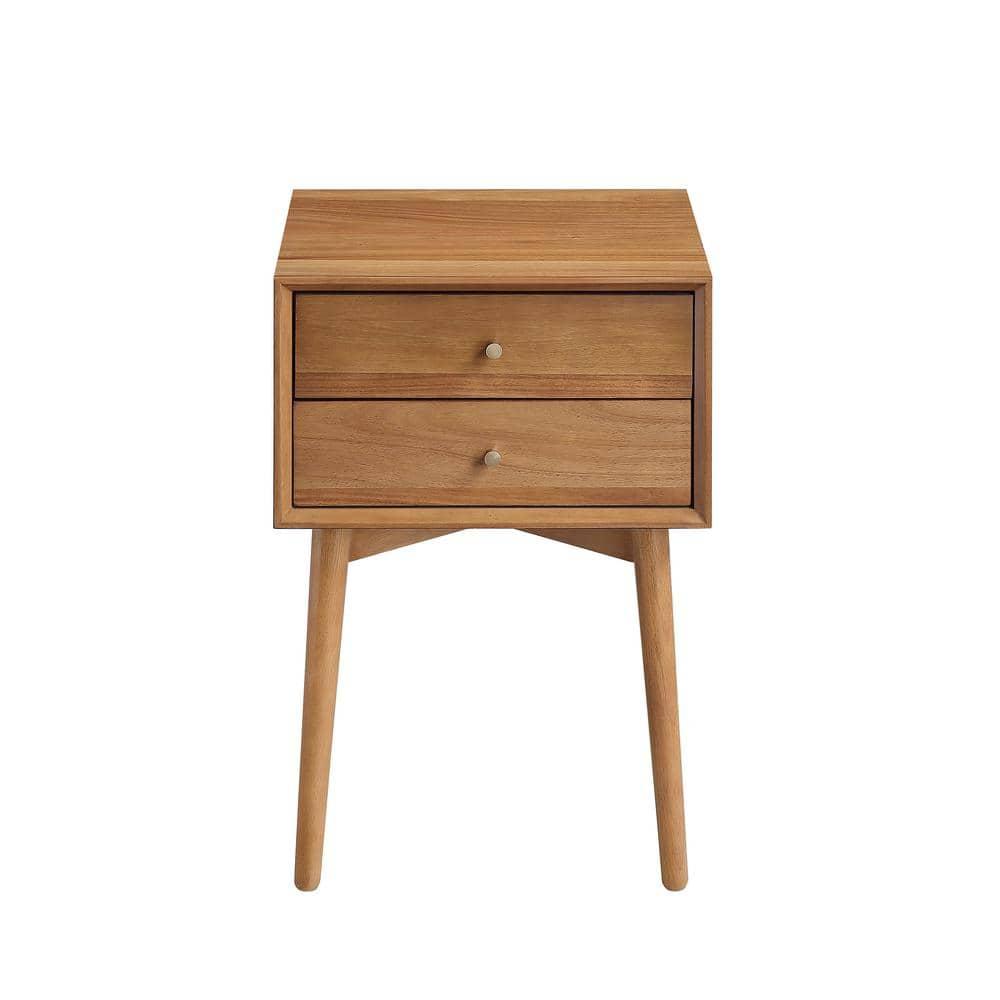 Harper 2-Drawer Wood Nightstand with Storage