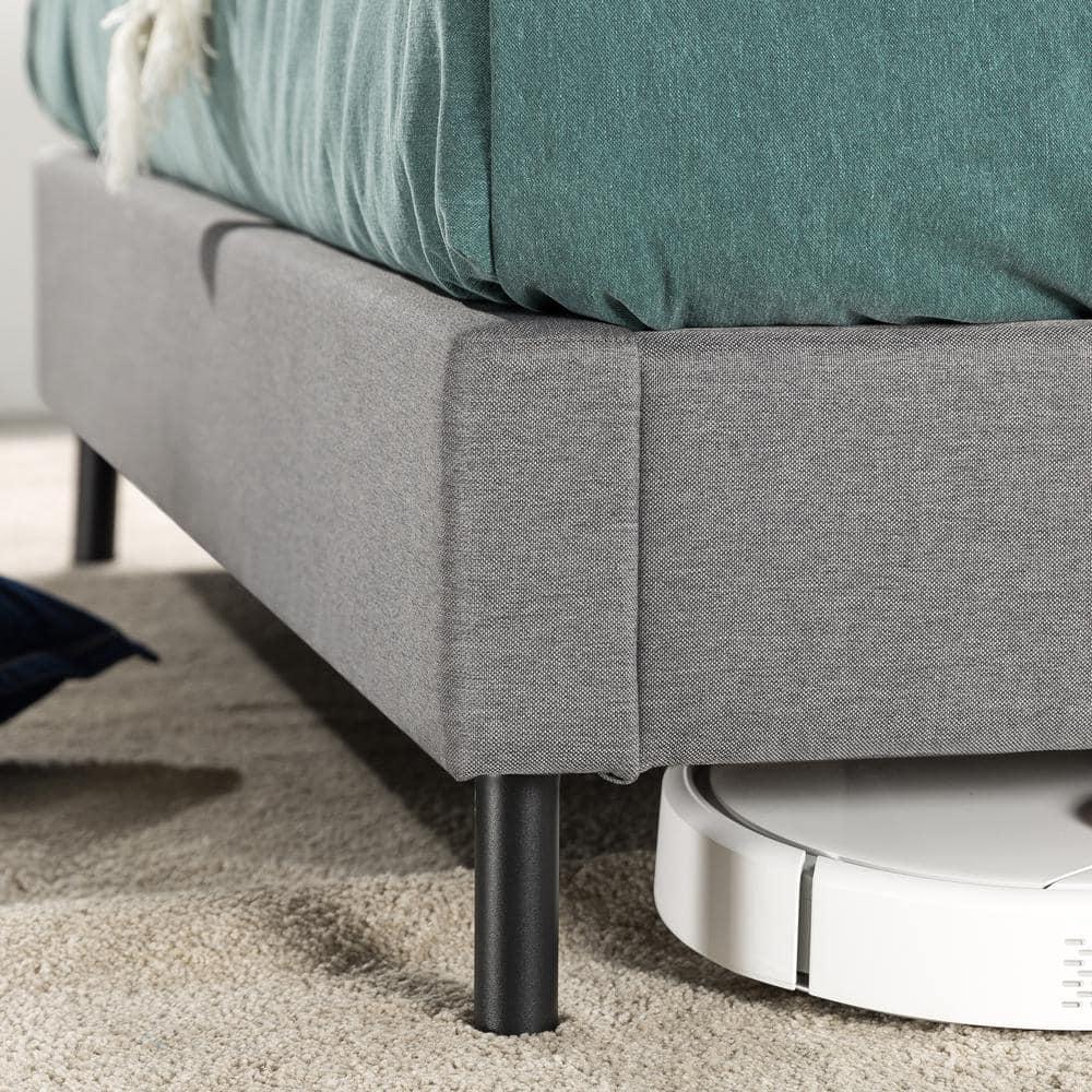 Zinus 41" Avery Platform Bed, Reclining Fabric Headboard and USB Ports, Grey, Full