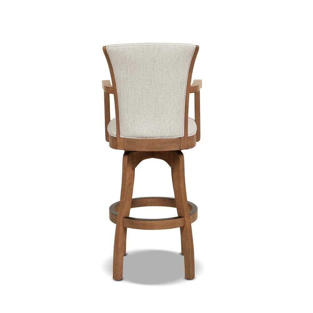 Jennifer Taylor Home Williams 31" Swivel Bar Stool with Armrests White Pepper