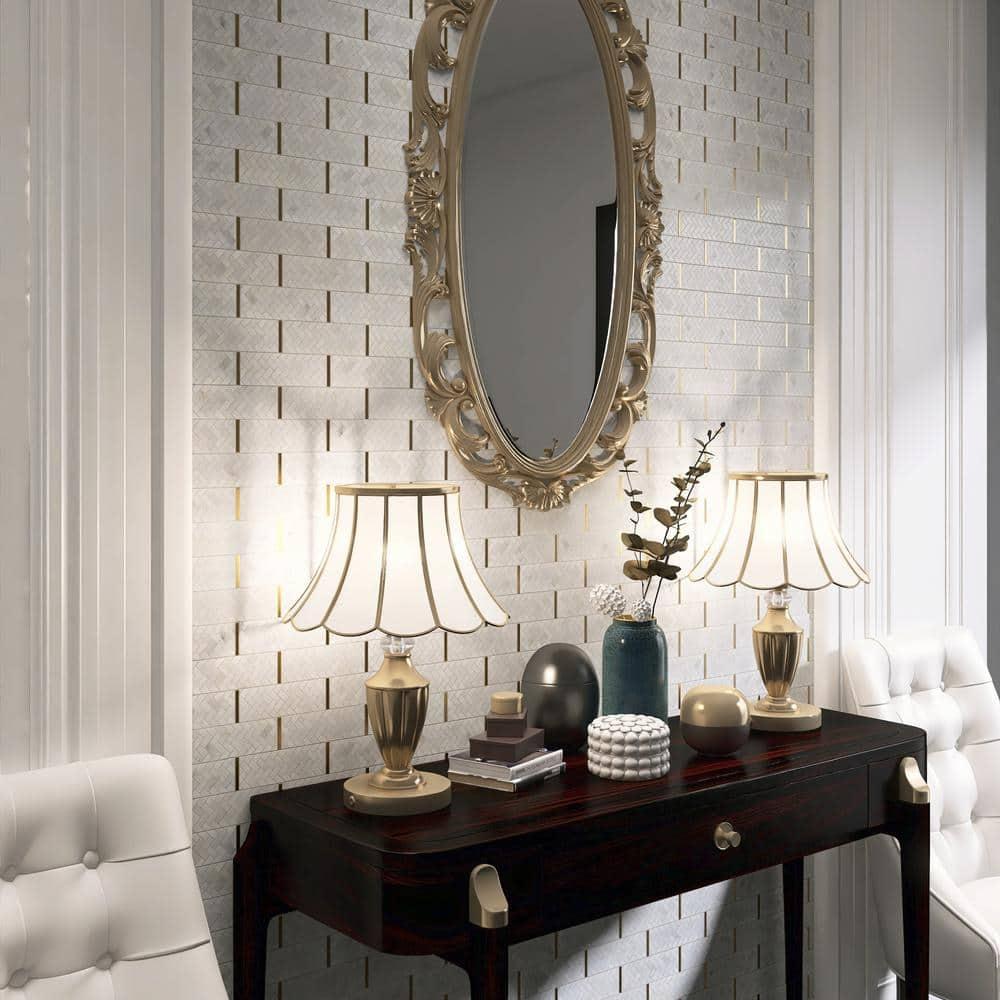Natural 3" x 3" Natural Stone Brick Joint Mosaic Wall Tile