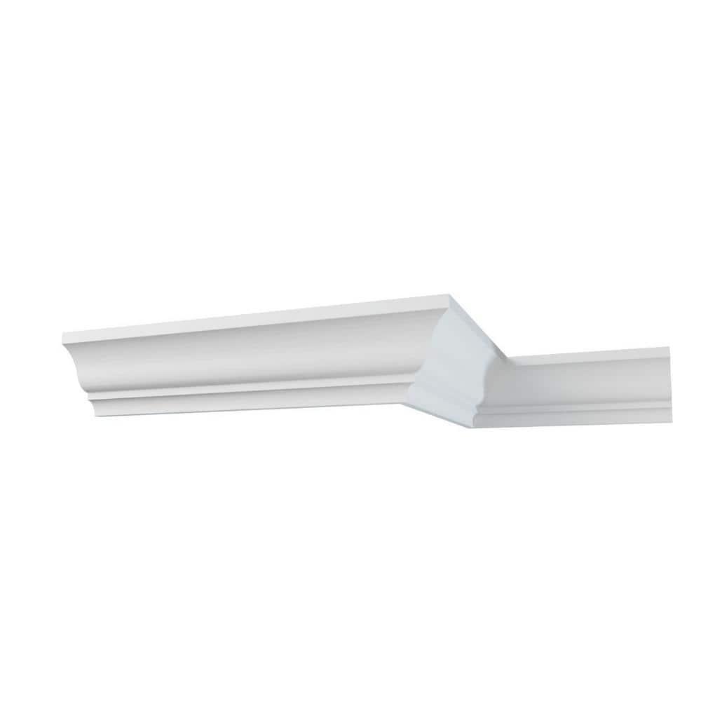 Ekena Millwork WM48 - Americraft Crown Moulding, 3 11/32"H x 2 5/8"P x 4 1/4"F x 96"L, Primed Finger-Joint Pine