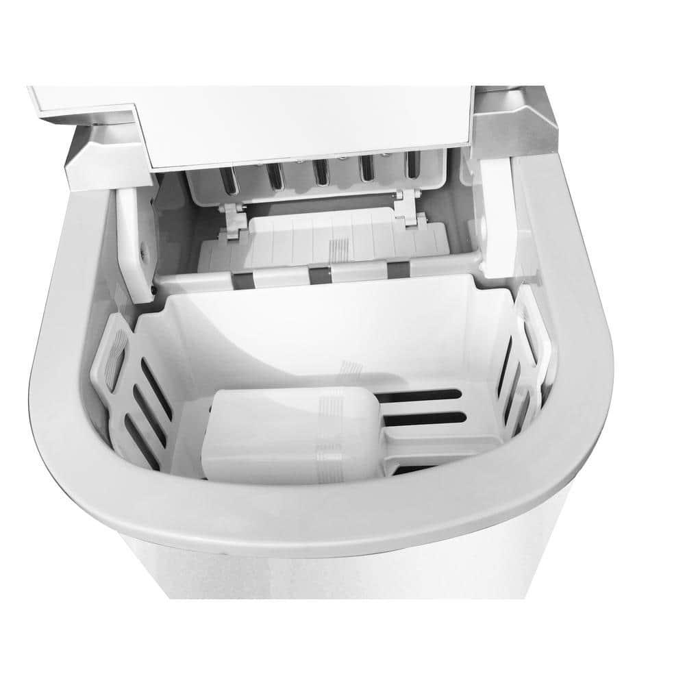 Frigidaire Ice Maker with 26 lbs. Capacity Countertop Stainless Steel Ice Maker with Transparent Window