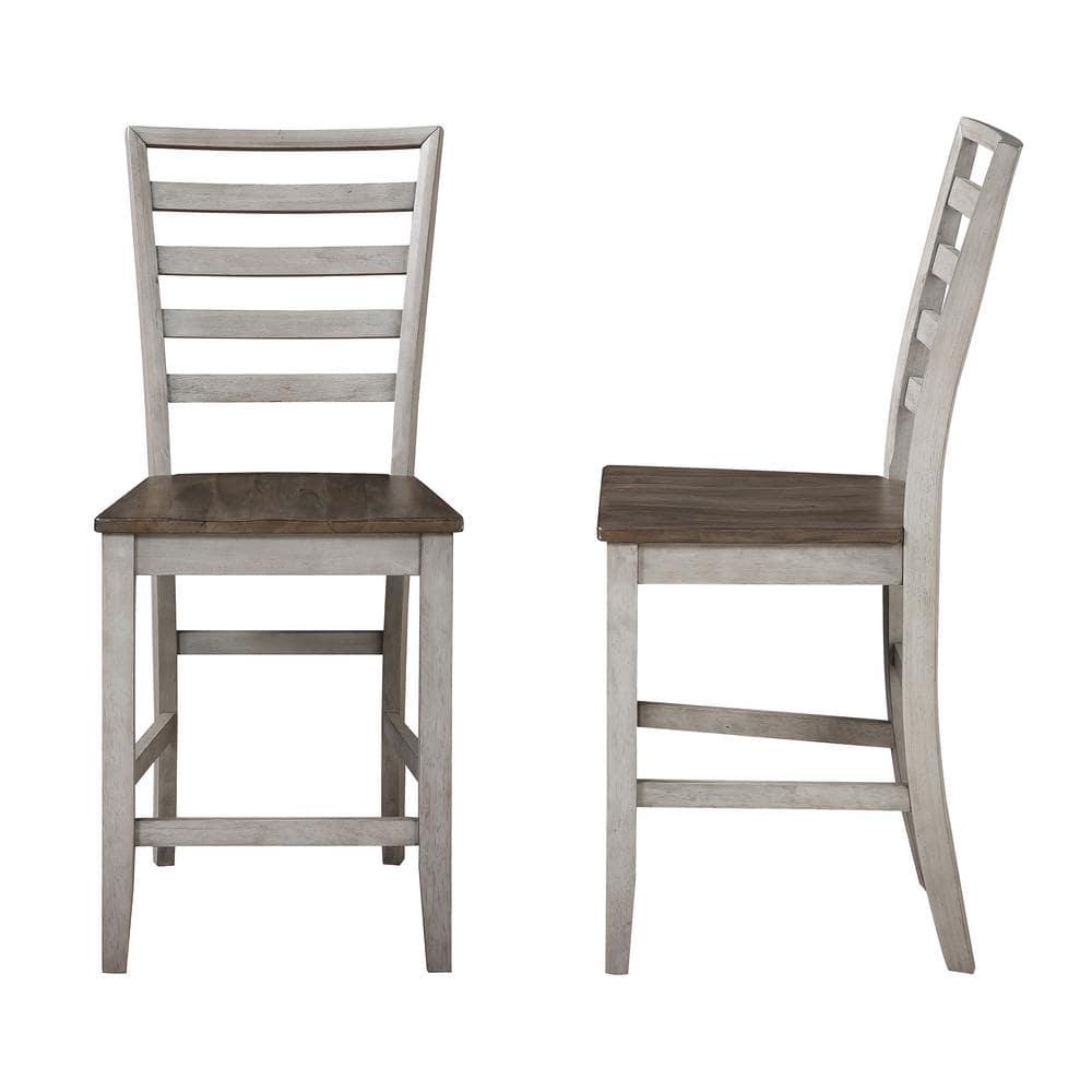 9pc Abacus Counter Dining Set Alabaster/Honey - Steve Silver Co.: Self-Storing Leaf, Seats 8
