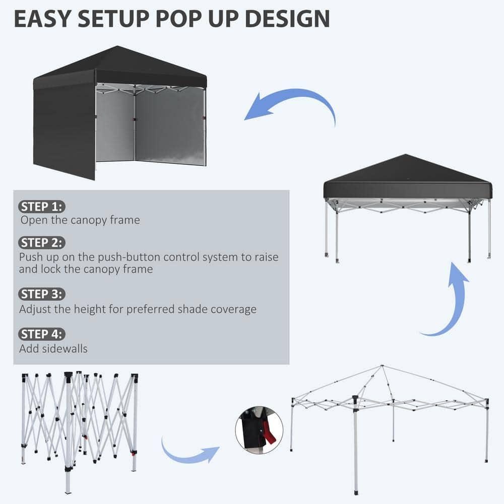 Outsunny 10 Ft. W x 10 Ft. D Steel Party Tent