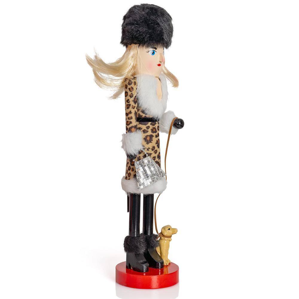 Ornativity Shopping Lady Christmas Wooden Nutcracker - 15 in