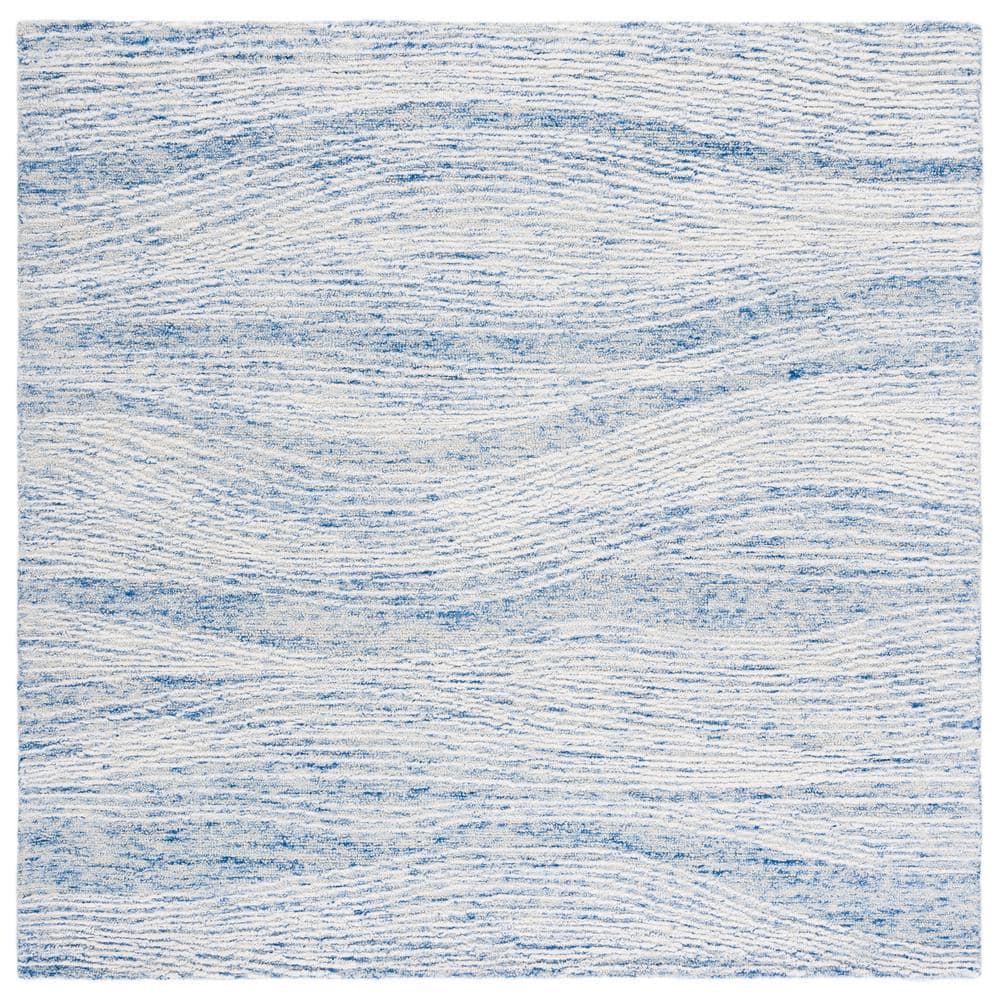 SAFAVIEH Metro Bridget Abstract Area Rug, Blue/Ivory, 6' x 6' Square