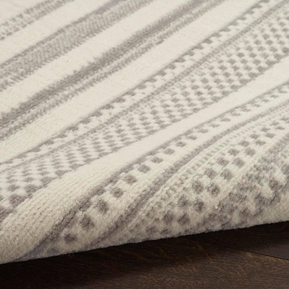 Nourison Grafix Abstract Striped Indoor Rug Ivory Grey 5'3" x 7'3"