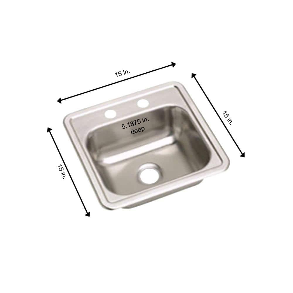 Elkay D115162 Dayton 15" L x 15" W Drop-In Bar Sink