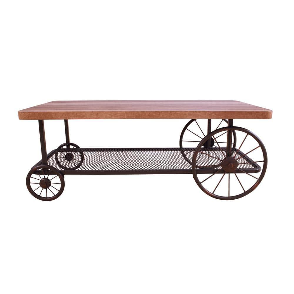 Modish Coffee Table Oak and Antique Gray - Saltoro Sherpi