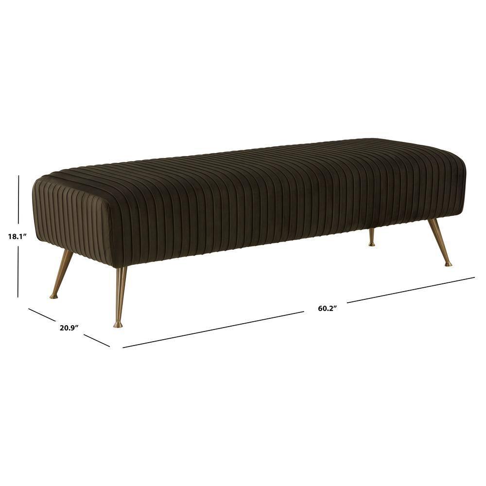 Salome Upholstered Bench - Shale Gray - Safavieh