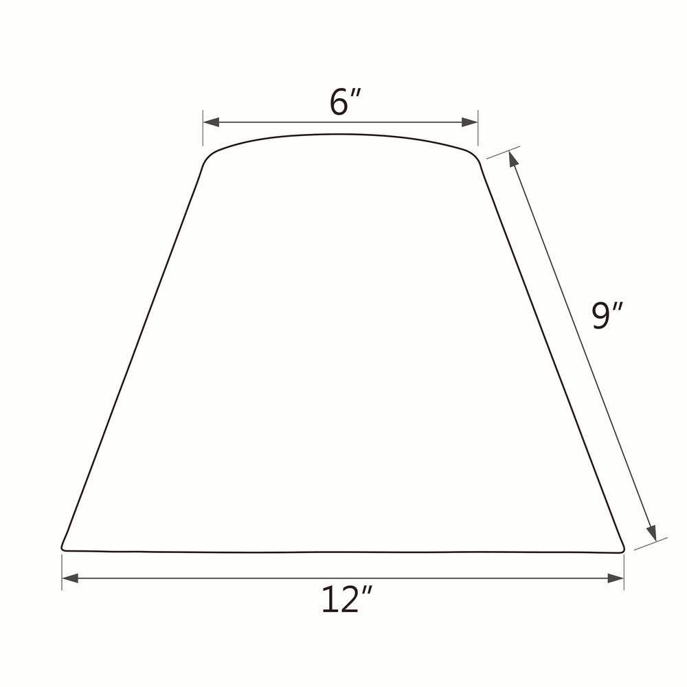 Aspen Creative 32630 Transitional Hardback Empire Spider Lamp Shade in White, 6" T x 12" B x 9" H