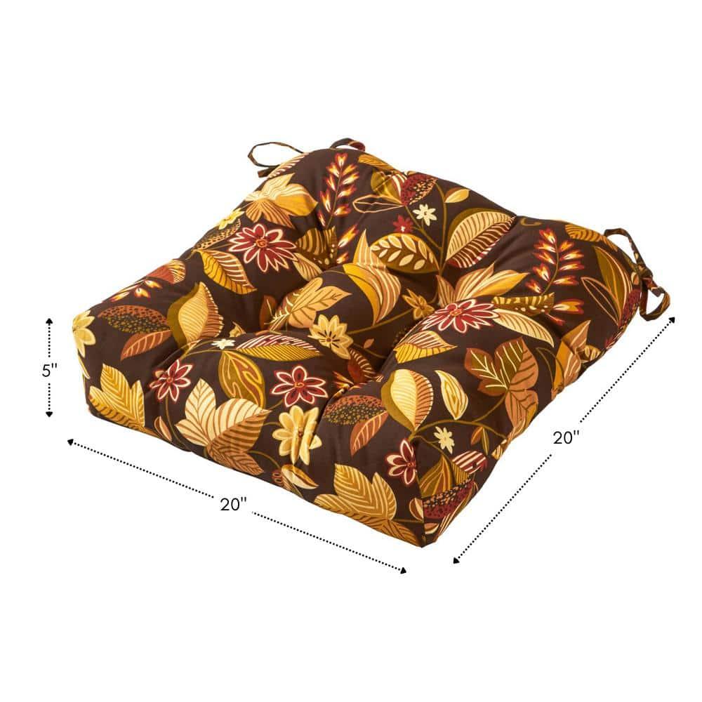 Timberland Floral 20 in. Square Outdoor Tufted Seat Cushion (set of 2) by Greendale Home Fashions