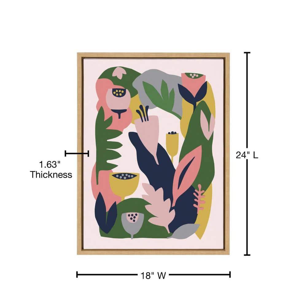 18" x 24" Sylvie Myriam's Garden by Myriam Van Neste Framed Wall Canvas Natural - Kate & Laurel All Things Decor: Modern Style