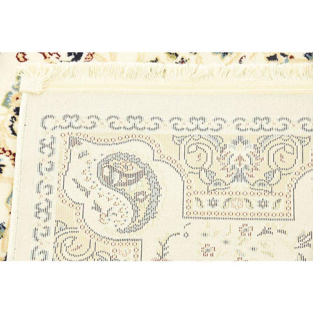 Rugs.com Rabia Collection Rug – 3' x 5' Ivory Low Rug Perfect For Entryways, Kitchens, Breakfast Nooks, Accent Pieces