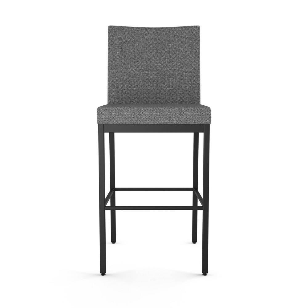 Amisco Perry Plus 26 In. Counter Stool - Grey Woven Fabric / Black Metal
