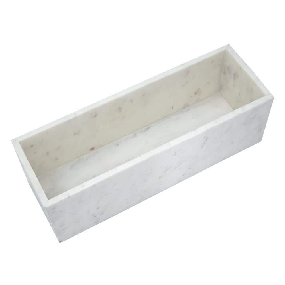 A&B Home  Rectangular Marble Tray - White.