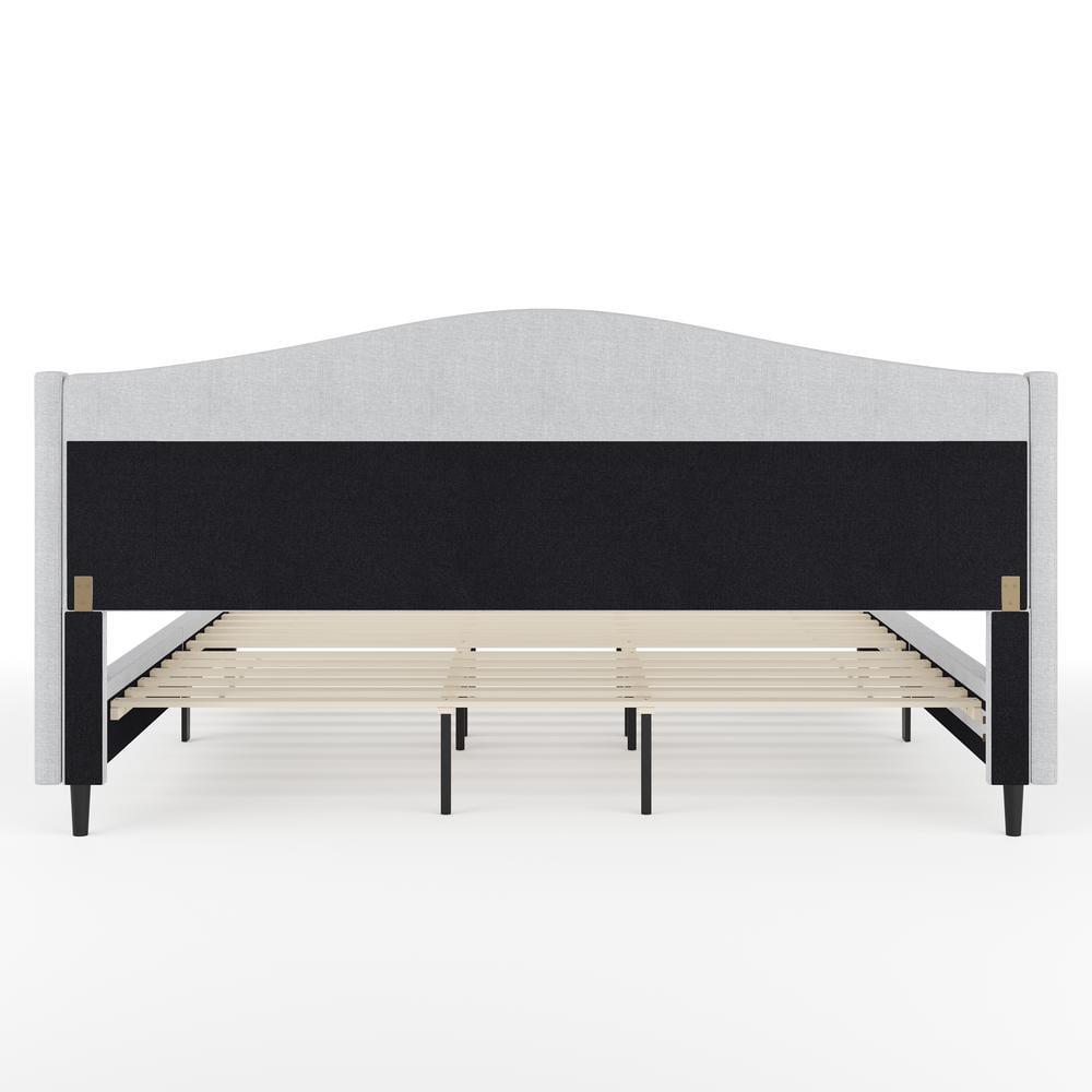 Martha Stewart Martha Stewart Amelia Upholstered Platform Bed With Curved Headboard