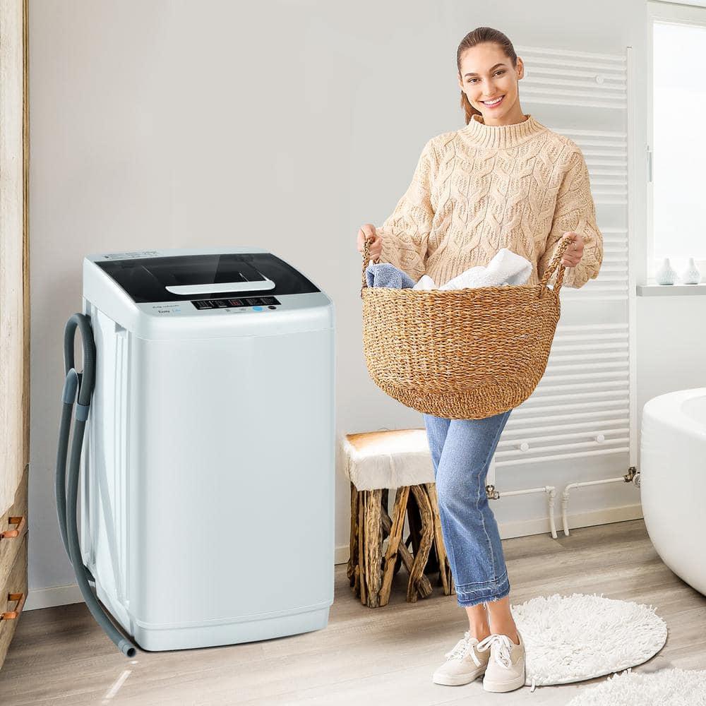 Costway Portable Full-Automatic Laundry Washing Machine 8.8lbs Spin Washer W/ Drain Pump