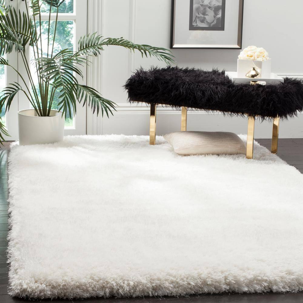 Luxe Shag SGX160 Hand Tufted Indoor Area Rug - Ivory - 9'x12' - Safavieh