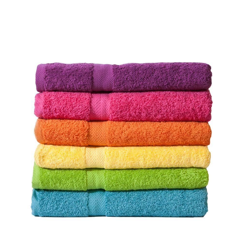 Deluxe Basics 6-Piece Solid Luxury Towel Set, Magenta
