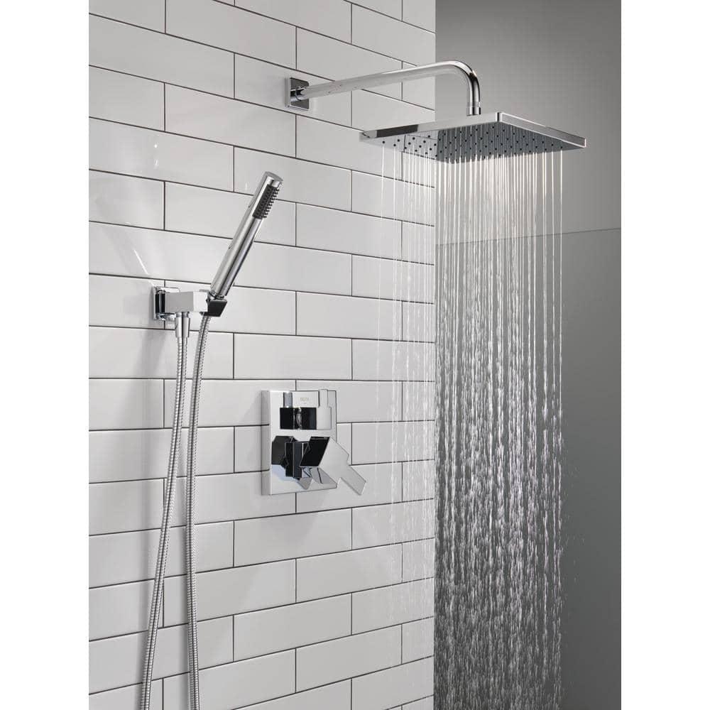 Modern Raincan Square Shower System, Rain Shower Head with Handheld Spray, Shower Faucet Set
