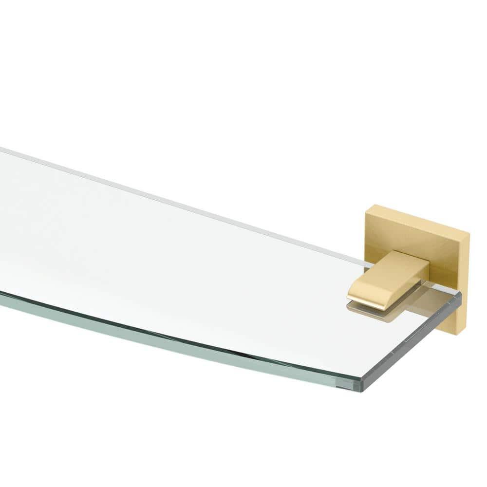 Gatco 4066 Elevate Vanity Glass Shelf, Brushed Brass