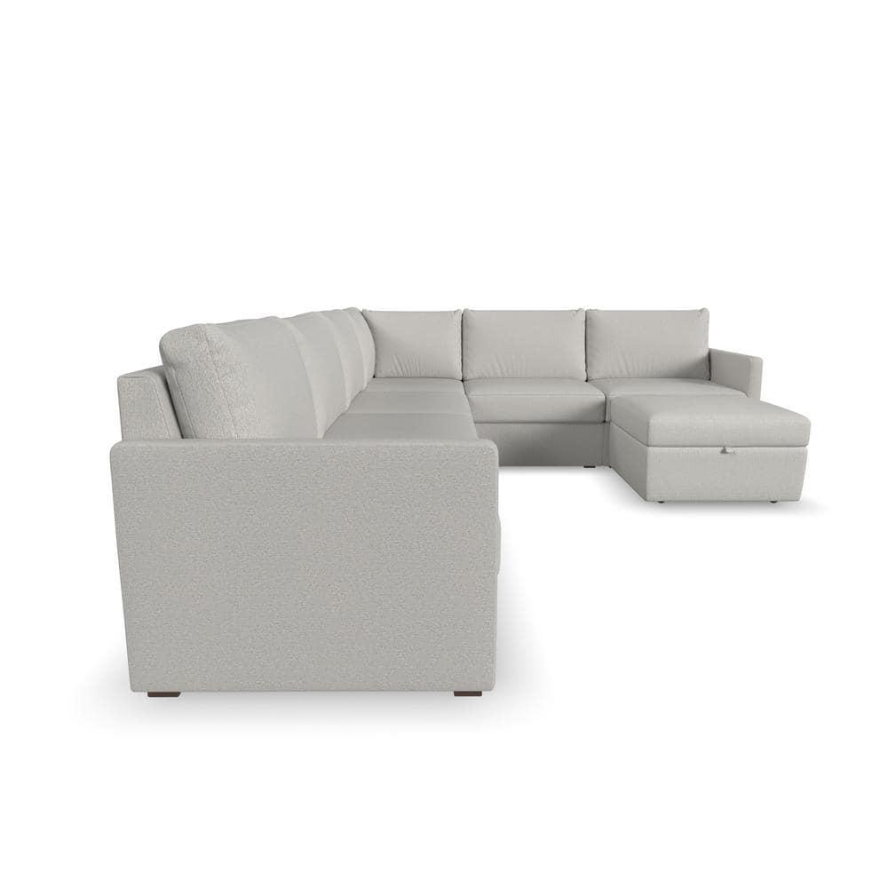 Flex 6 - Piece Upholstered Modular Sectional with Storage Ottoman