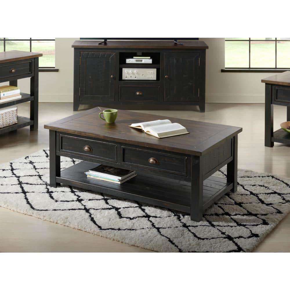 Martin Svensson Home Monterey 50" Coffee Table, Black and Brown