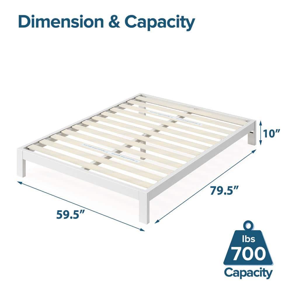 Queen Arnav 10" Metal Platform Bed Frame White - Zinus: Minimalist Steel Foundation, No Box Spring Needed, Easy to Assemble