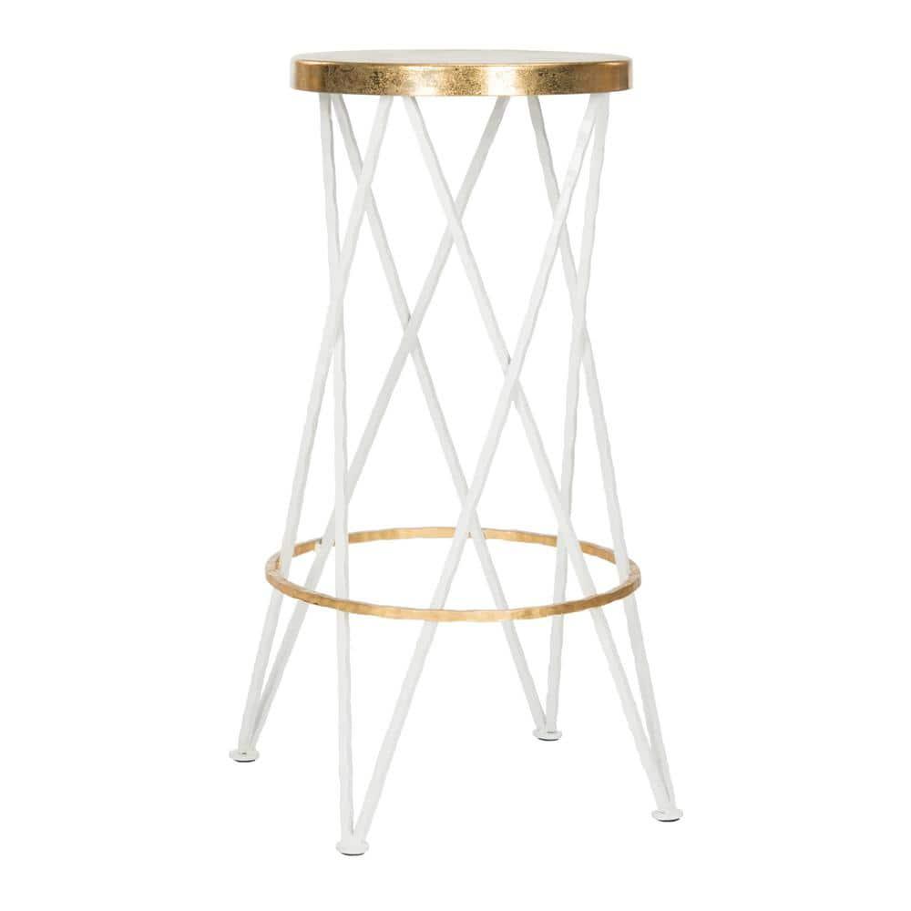 Hester Bar Stool - FOX3253 - White/Gold - Safavieh Couture