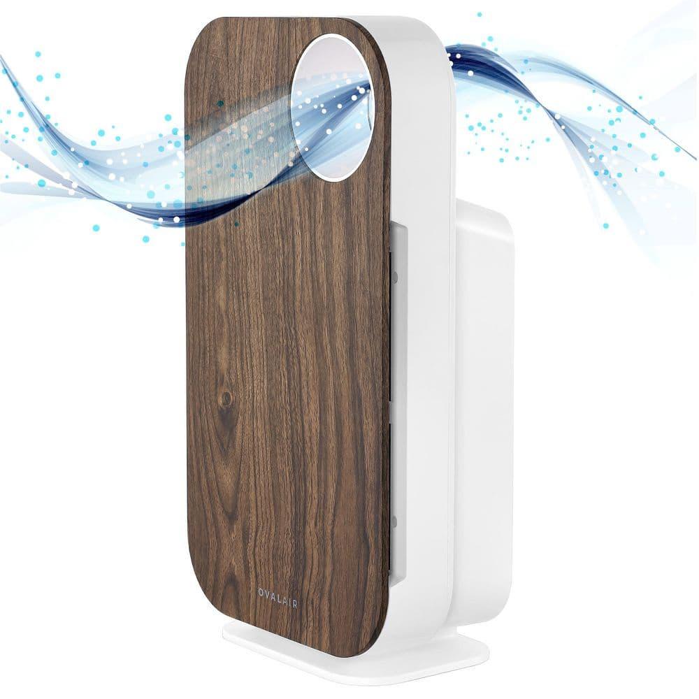 OVAL AIR 3-Stage H13 True HEPA 5-in-1 Air Purifier reduces Allergies, Asthma, Pets, Odor, Smoke