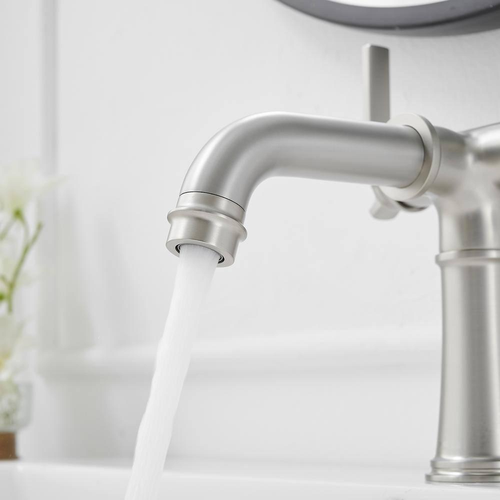 BWE Double Handle Industrial Style Bathroom Faucet Lavatory Mixer Tap Commercial Vanity