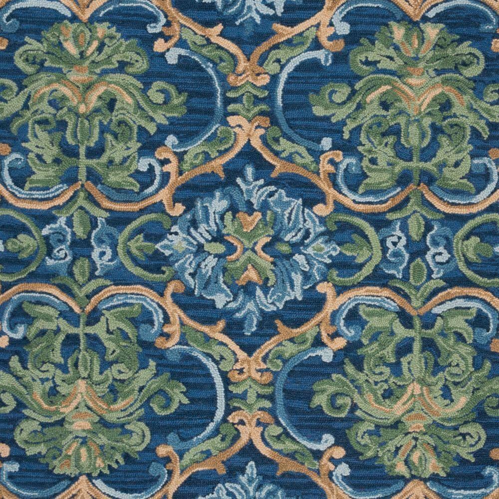 Blossom BLM422 Hand Tufted Area Rug - Navy/Green - 4'x6' - Safavieh.